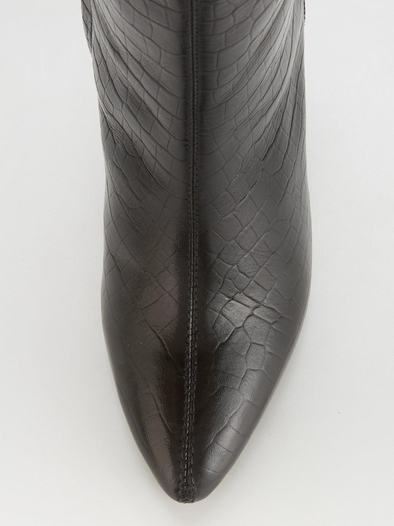  image of v-by-very-leather-block-heel-knee-boot-black