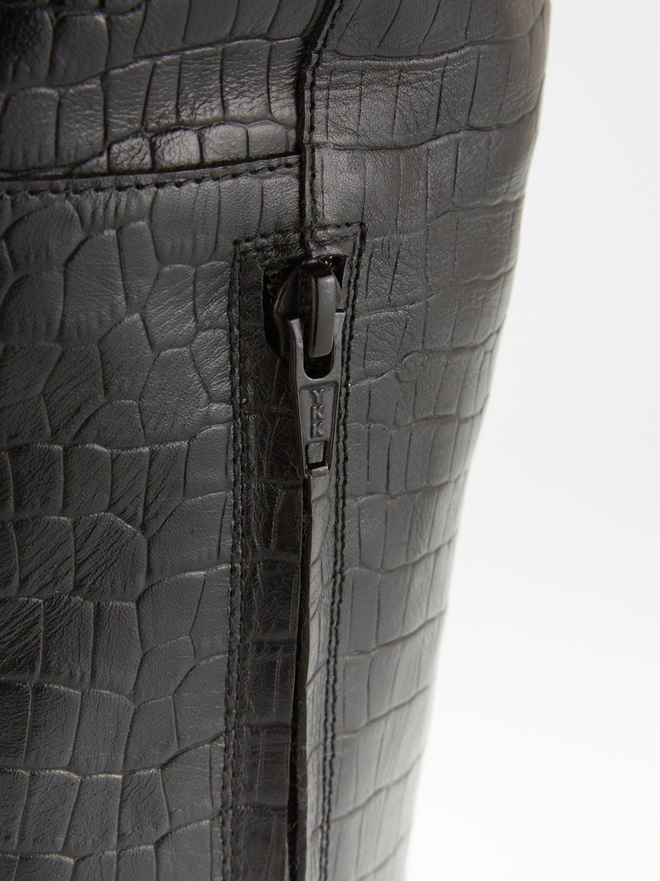 image of v-by-very-leather-block-heel-knee-boot-black