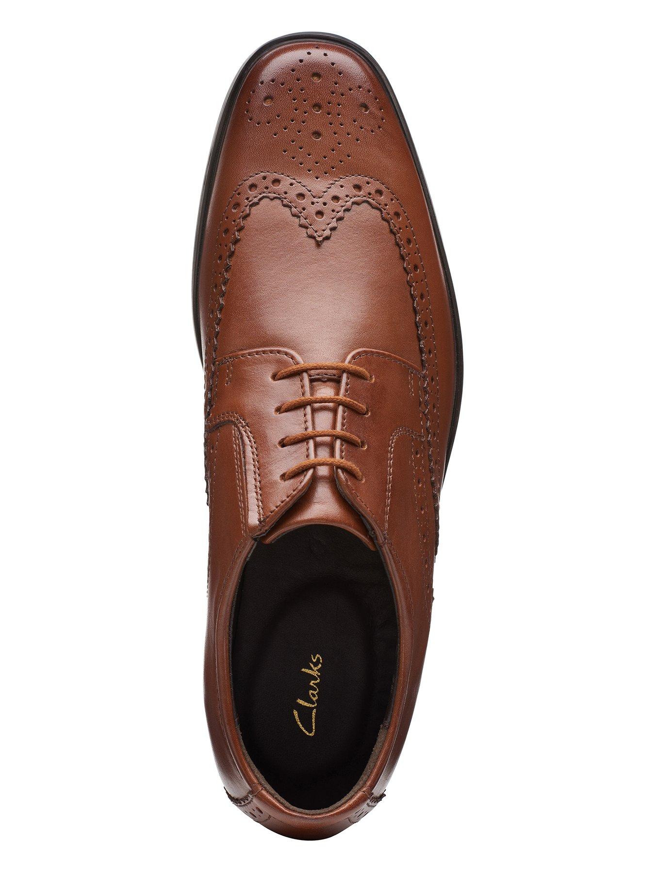  image of clarks-howard-wing-formal-shoes-dark-tan