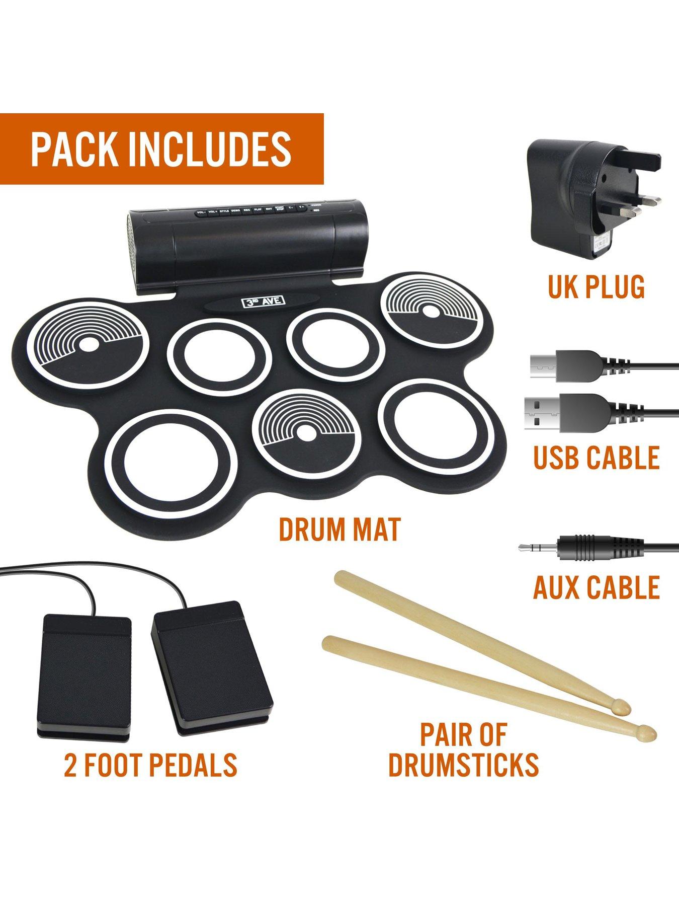  image of 3rd-avenue-portable-electronicnbsproll-up-drum-kit