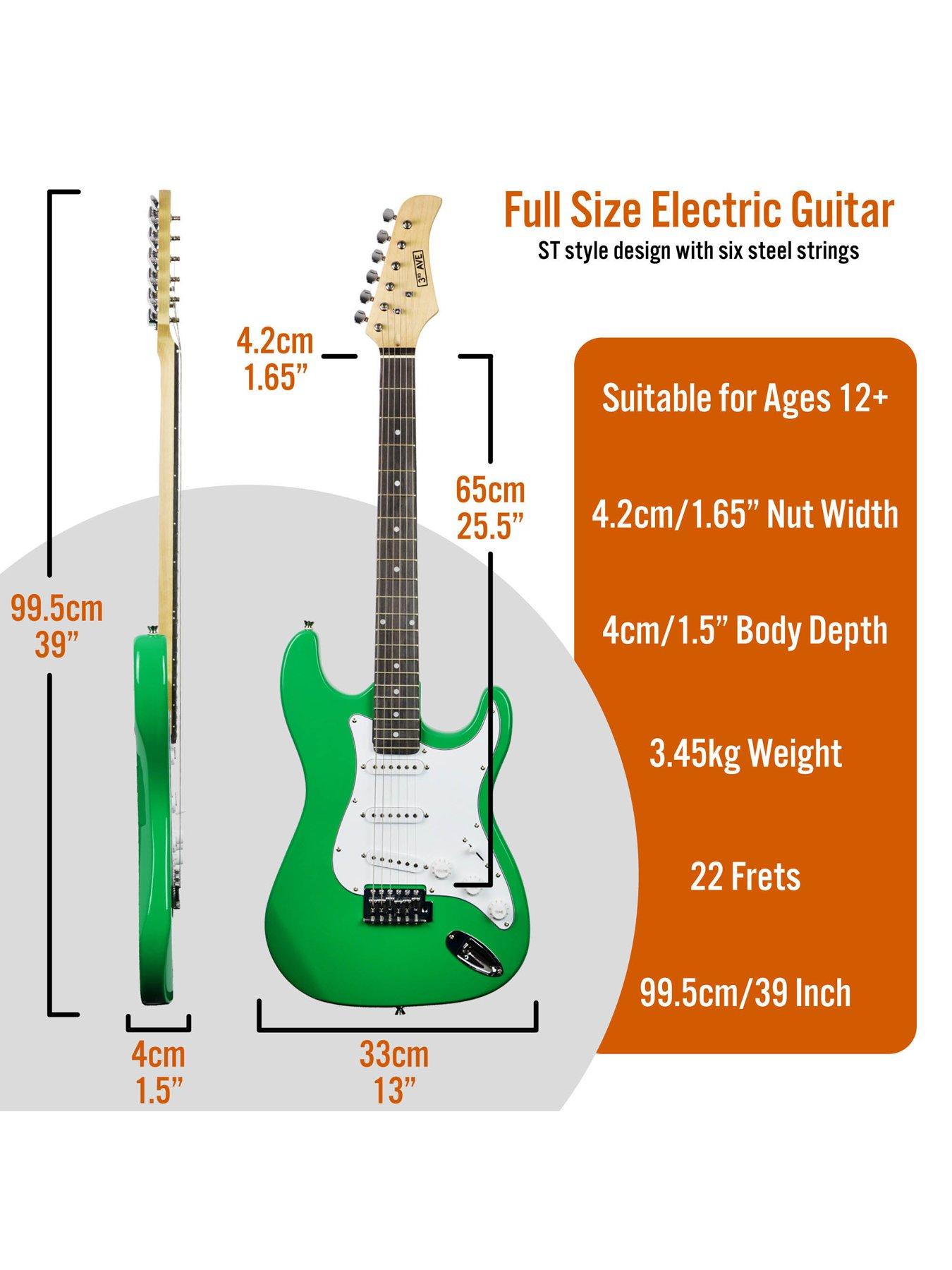  image of 3rd-avenue-full-size-44-electric-guitar-ultimate-kit-with-amp-6-months-free-lessons-green
