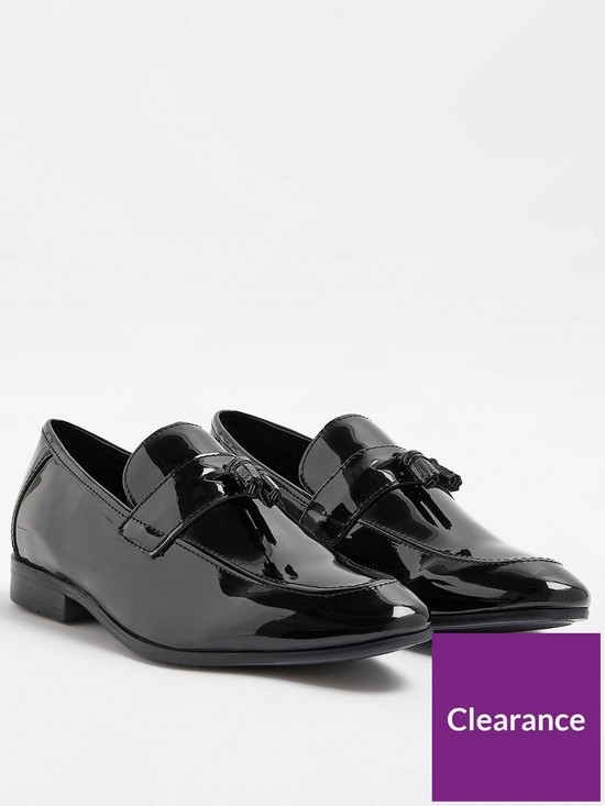 front image of river-island-patent-penny-loafer