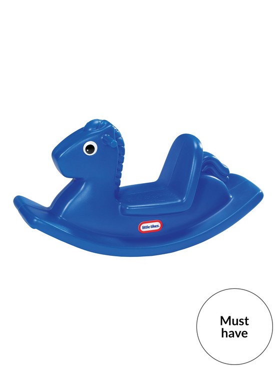 front image of little-tikes-rocking-horse-blue