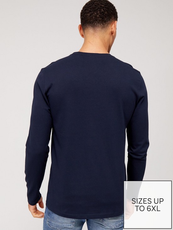 stillFront image of boss-tacks-long-sleeve-regular-fit-t-shirt-dark-blue