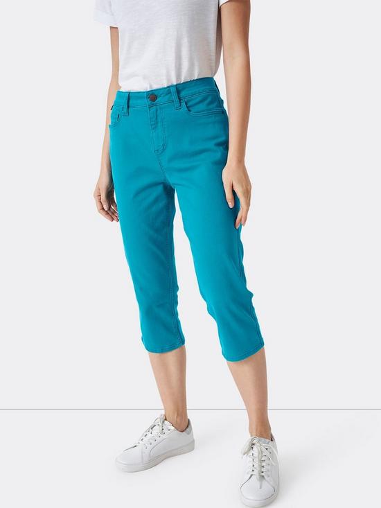 front image of crew-clothing-murray-crops-teal