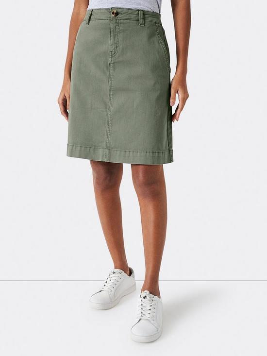 front image of crew-clothing-chino-skirt-green