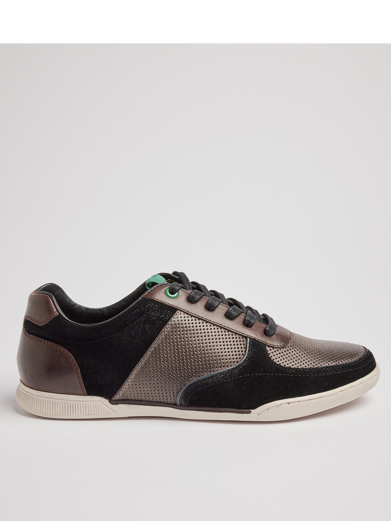 Hayes Leather Trainer Grey