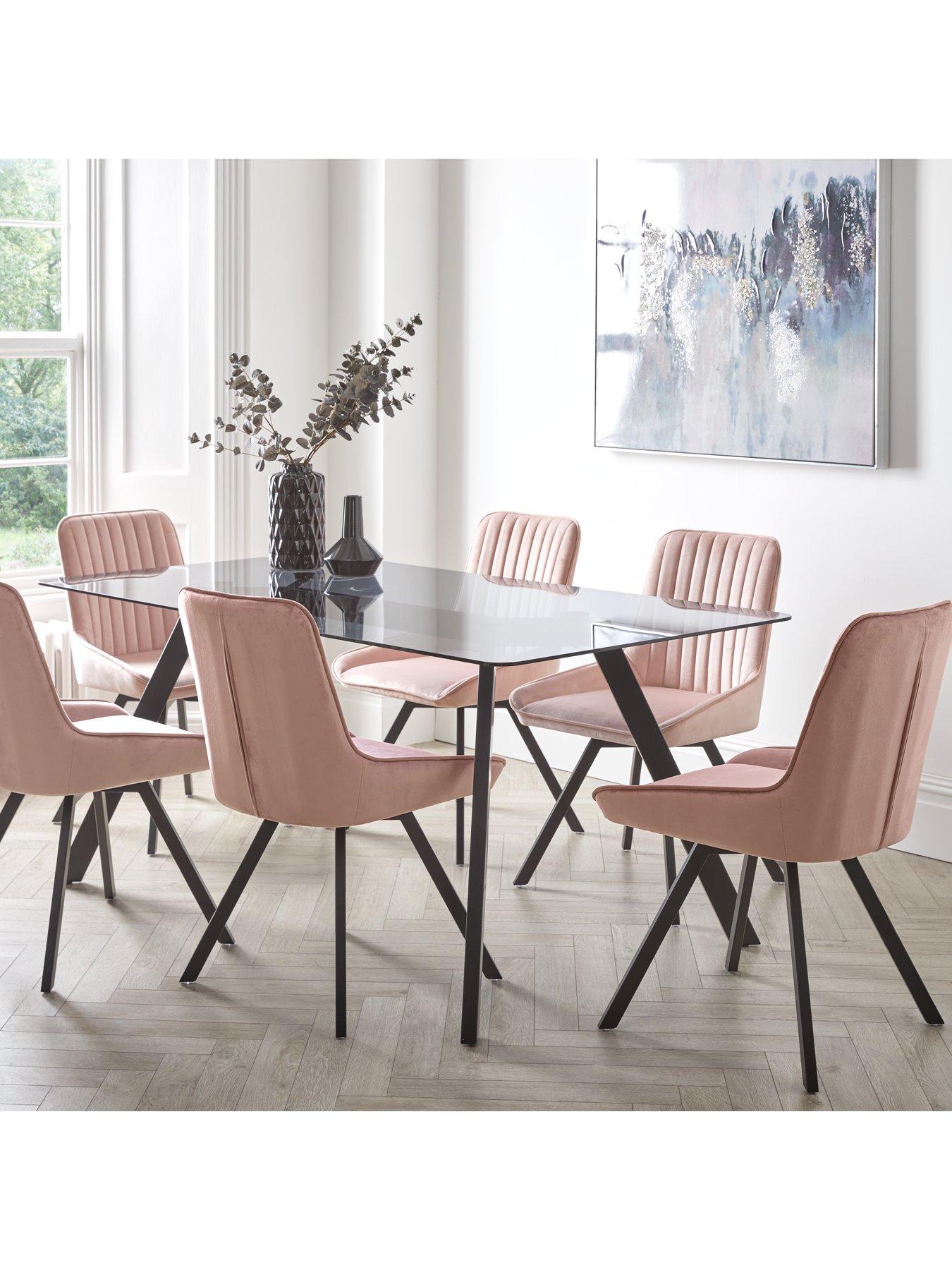Very Home Triplo 160 cm Glass Top Rectangular Dining Table 6