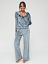  image of v-by-very-zip-up-velour-wide-leg-set-teal