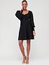  image of v-by-very-sweetheart-compact-knit-skater-dress-black