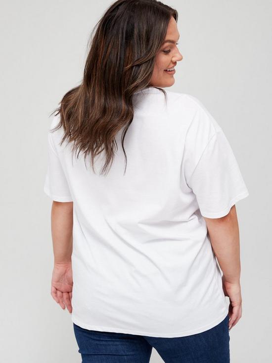 stillFront image of v-by-very-curve-choose-happy-graphic-print-t-shirt-white