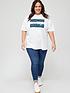  image of v-by-very-curve-choose-happy-graphic-print-t-shirt-white