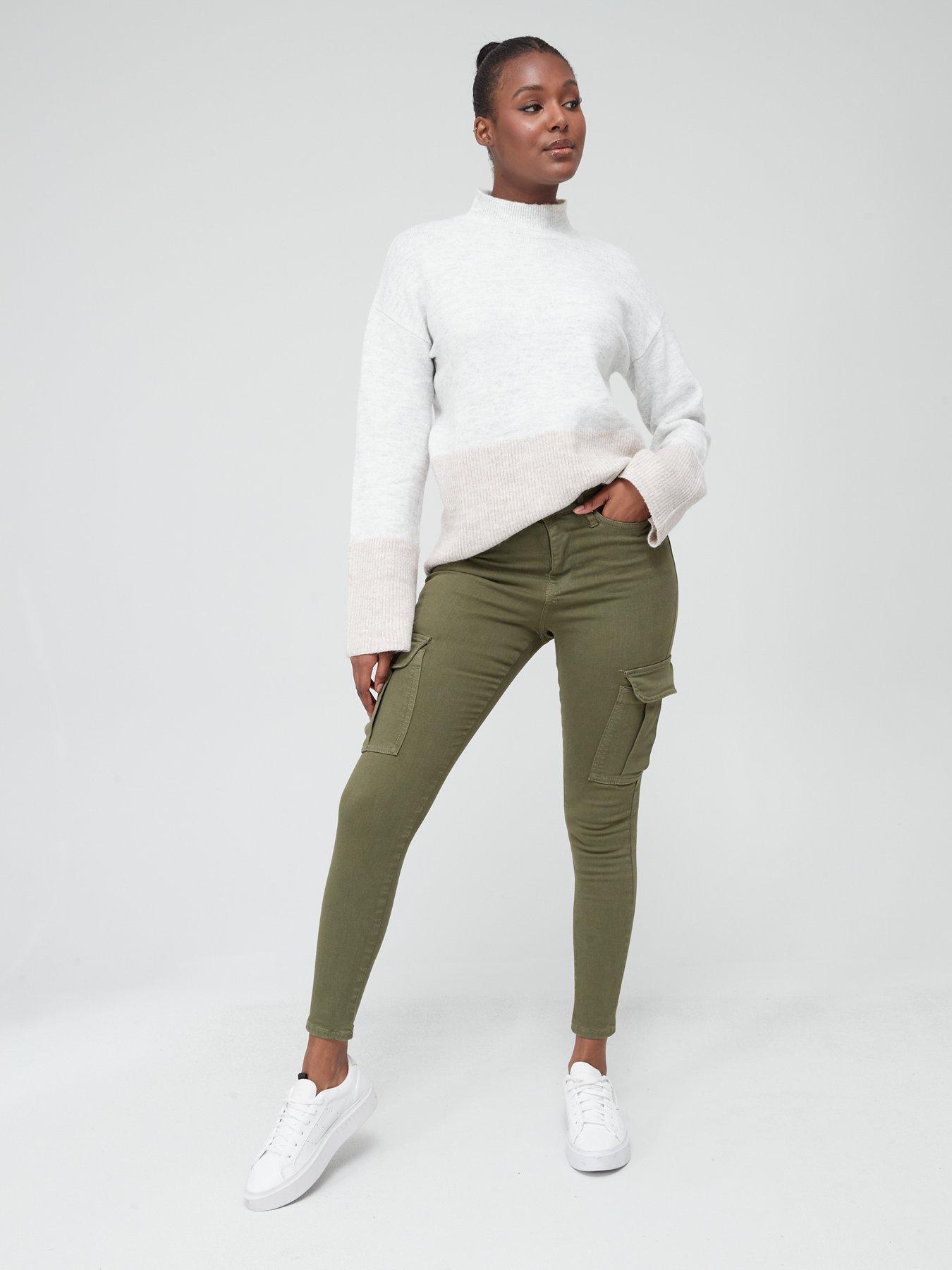 green khaki jeans womens