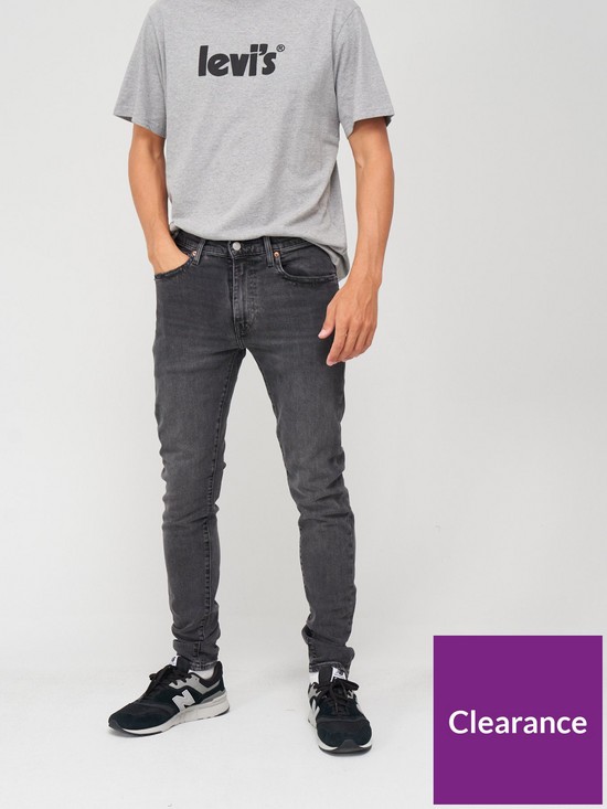 front image of levis-skinny-taper-fit-jeans-dark-grey