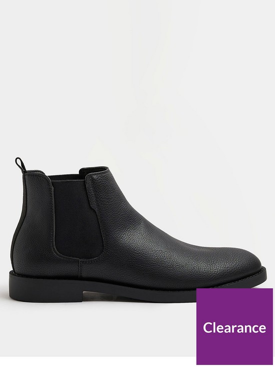front image of river-island-casual-chelsea-boot-black