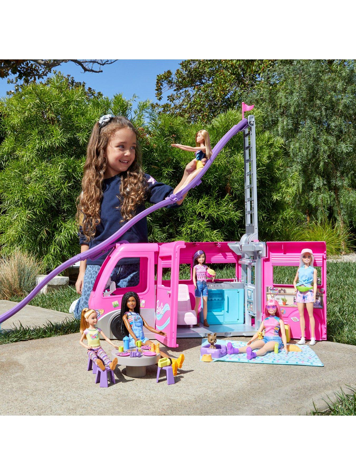 front image of barbie-dream-camper-vehicle-playset-and-accessories