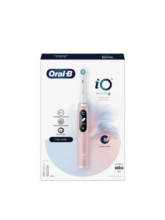 stillFront image of oral-b-io6nbspultimate-clean-electric-toothbrush-pink-sand