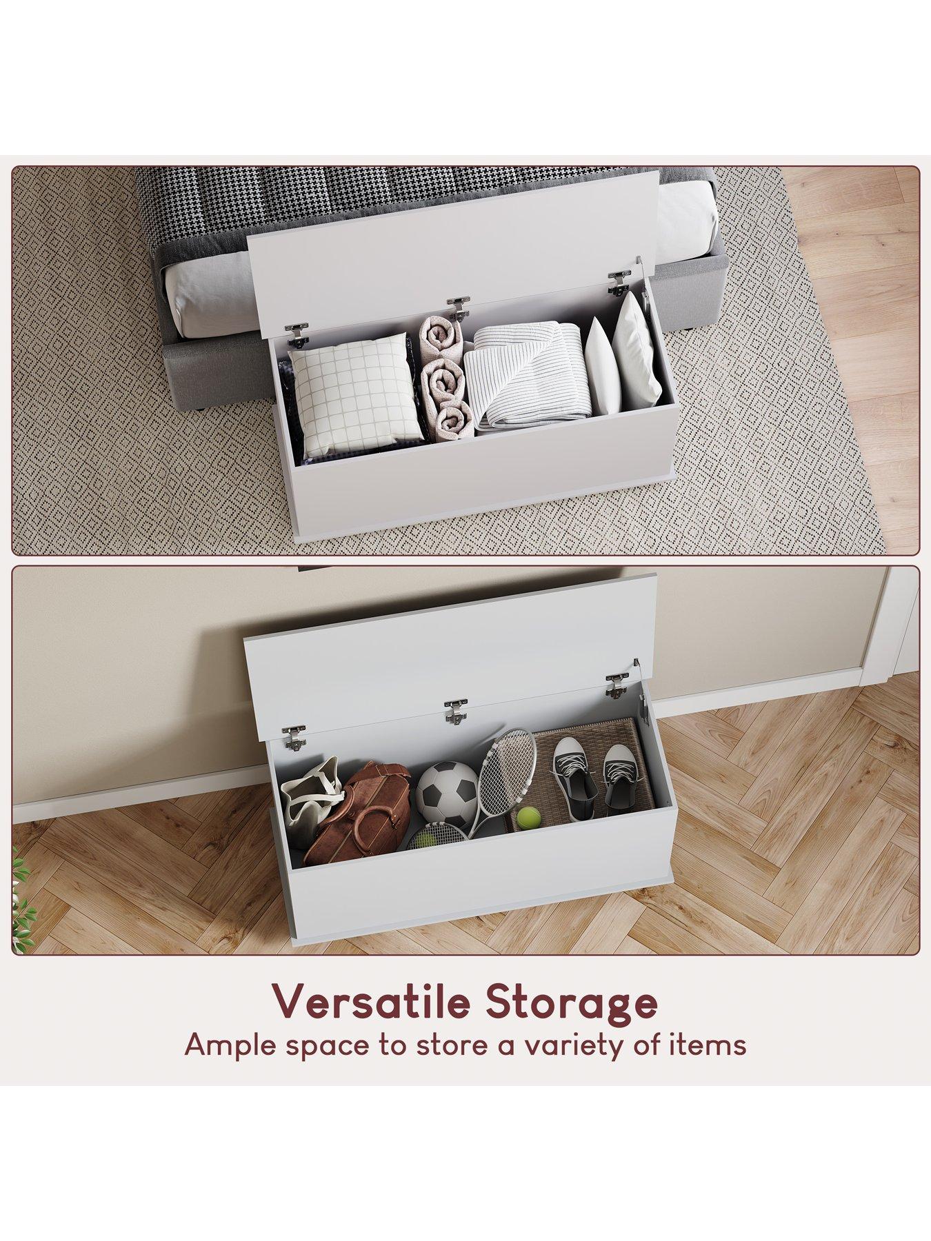 Image 3 of 5 of Vida Designs Leon Storage Ottoman - White