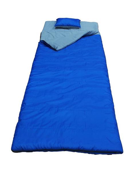 highland-trail-brittany-extra-long-and-wide-luxury-sleeping-bag-with-separate-pillow--blue-grey
