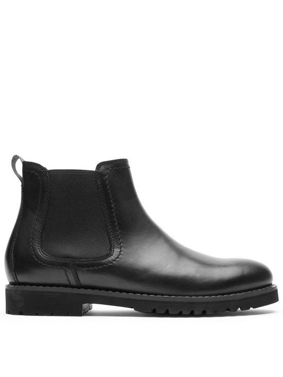 front image of rockport-mitchell-chelsea-boots-black