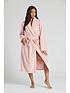  image of loungeable-zig-zag-cut-fleece-shawl-collar-robe-pink