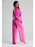  image of loungeable-super-softnbspvelour-traditional-top-and-long-pant-pyjamas-pink