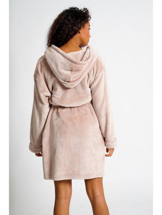 stillFront image of loungeable-luxury-flannel-fleece-satin-trim-hooded-robe-mink