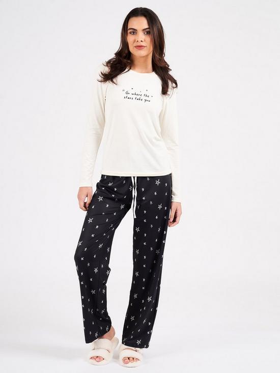 front image of loungeable-christmas-star-print-pj-set