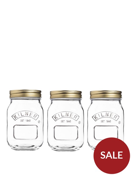 front image of kilner-set-of-3-05-litre-screw-top-preserve-jars