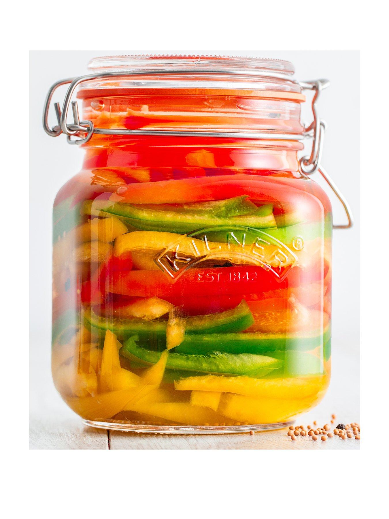 KILNER Set of 3 1-Litre Clip Top Jars