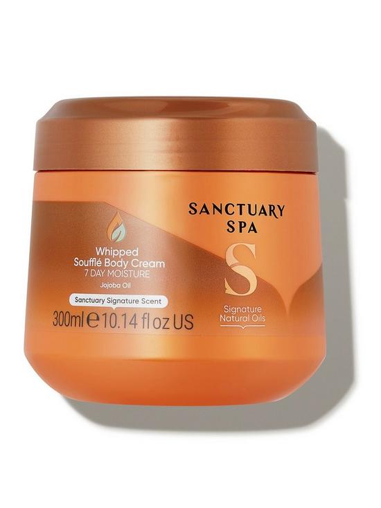 front image of sanctuary-spa-signature-natural-oils-whipped-souffleacute-body-cream-300ml