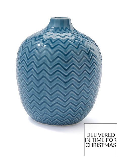 very-home-zig-zag-ceramic-vase-blue