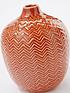  image of very-home-zig-zag-ceramic-vase-terracotta