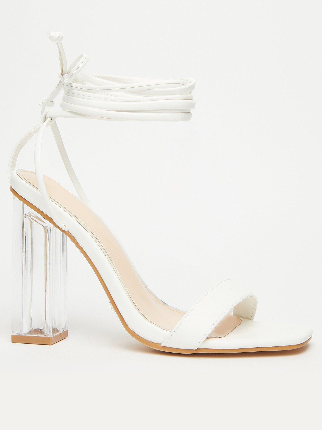 Quiz white block heel on sale sandals