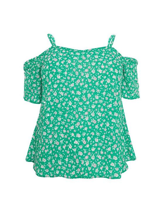 outfit image of quiz-curve-curve-ditsy-floral-print-top