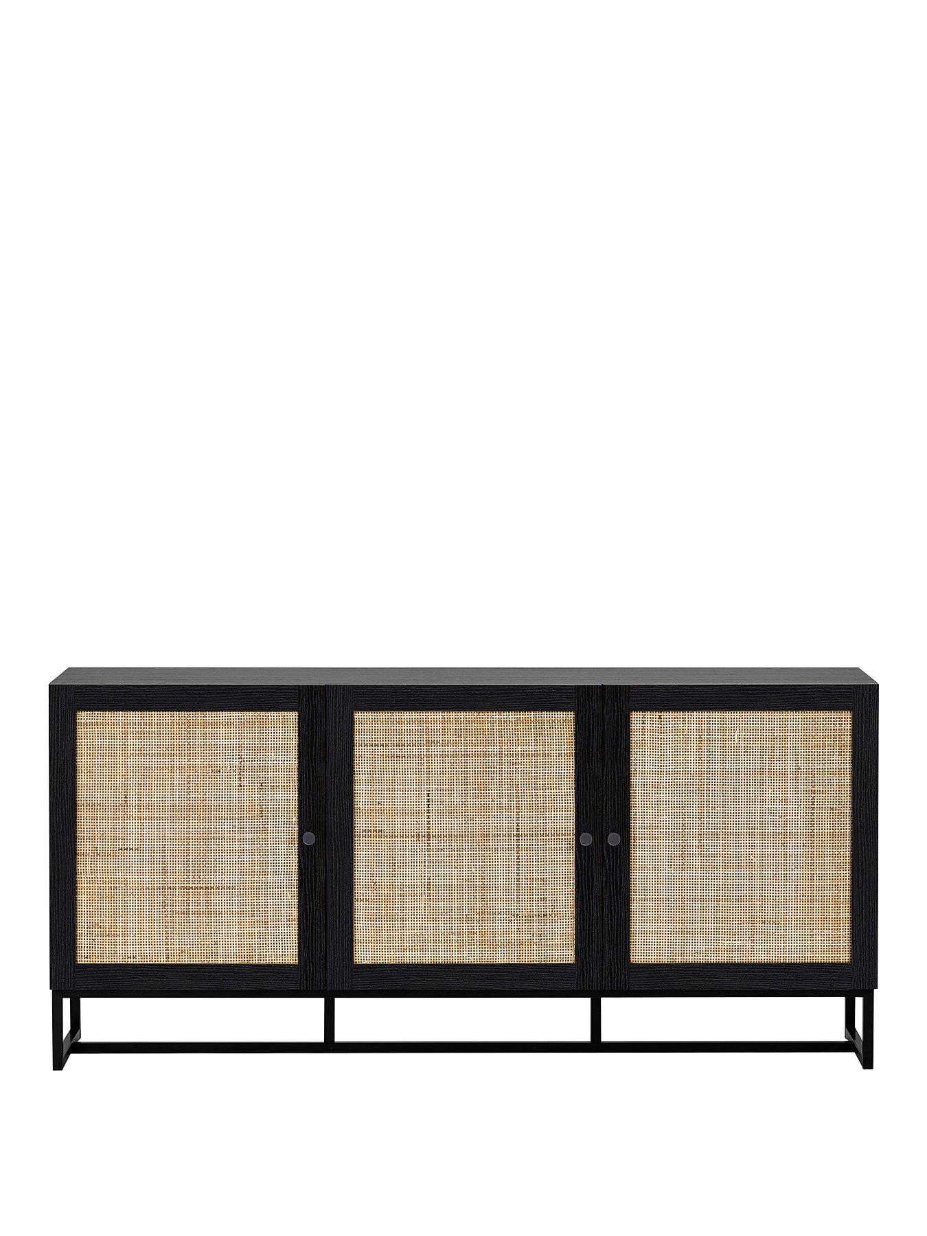 Image 2 of 4 of Julian Bowen Padstow 3 Door Sideboard - Black