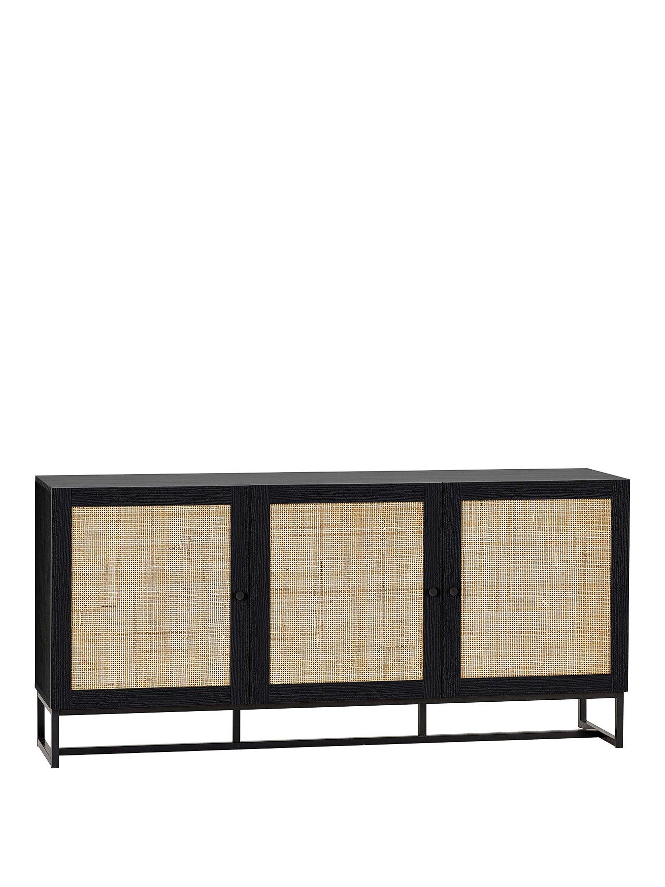 Image 3 of 4 of Julian Bowen Padstow 3 Door Sideboard - Black