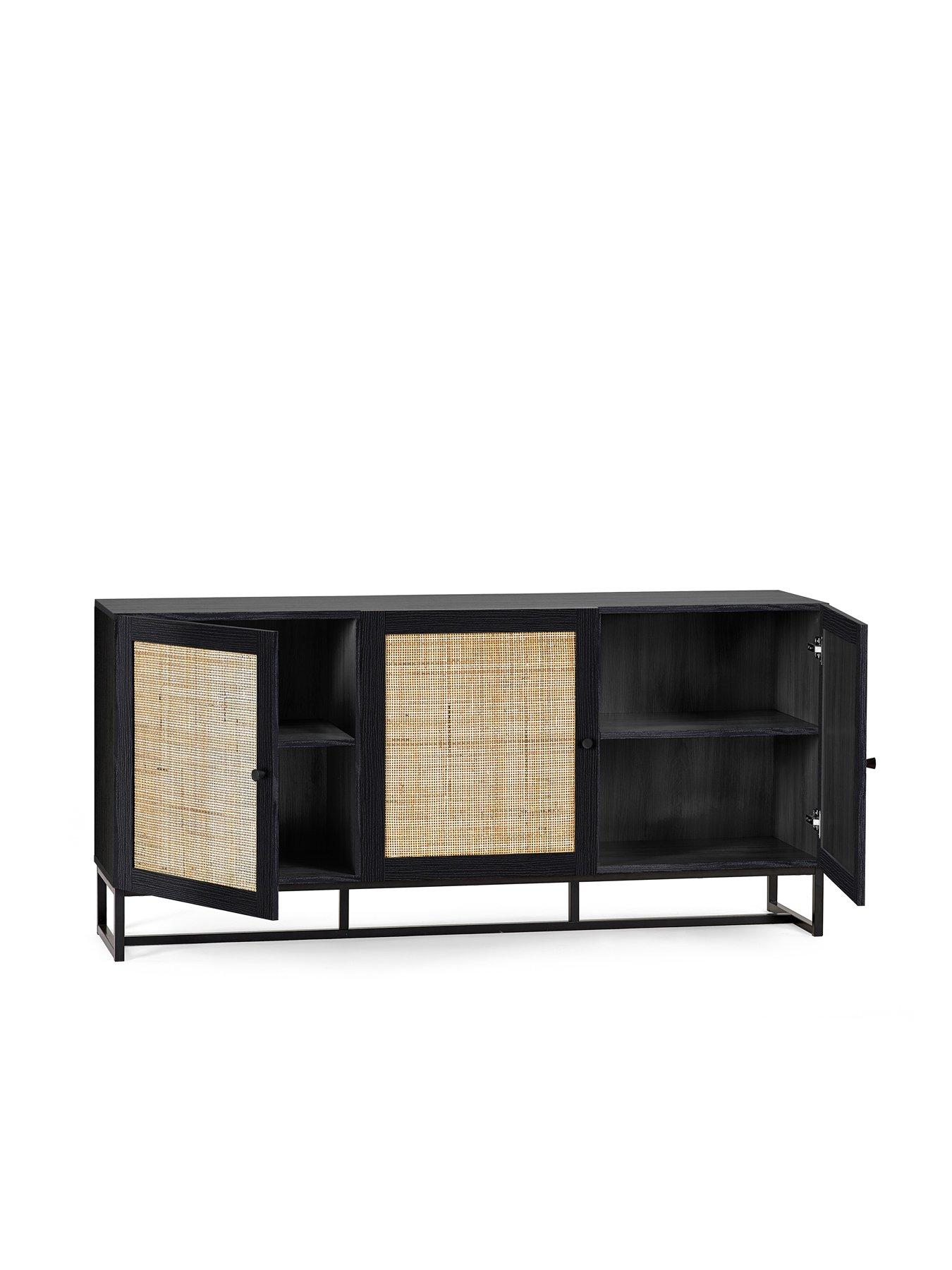 Image 4 of 4 of Julian Bowen Padstow 3 Door Sideboard - Black