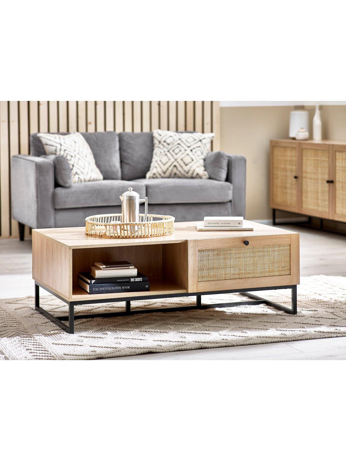 Very Home Devon Storage Coffee Table - Ivory/Walnut Effect