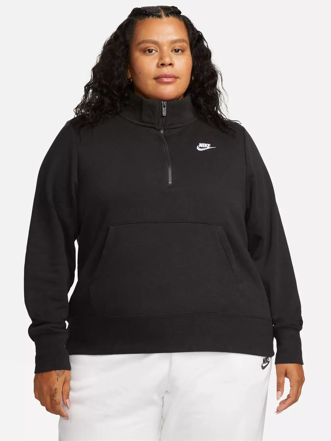 Nike Phoenix Fleece Oversized Full-Zip Hoodie - Black (Curve