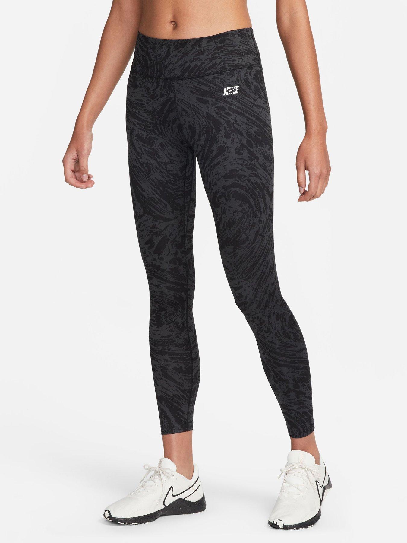 Nike One Women's High-Waisted 7/8 Printed Leggings - Black/White