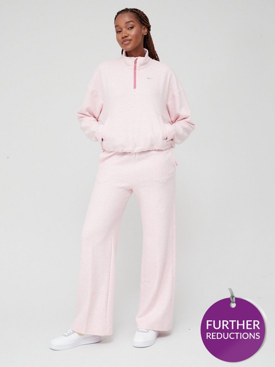back image of nike-cozy-half-zip-sweat-top-pink