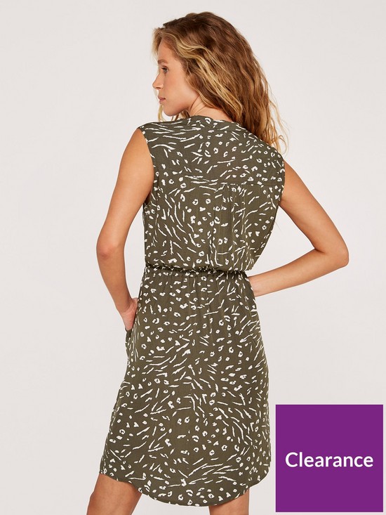 stillFront image of apricot-abstract-animal-zip-front-dress