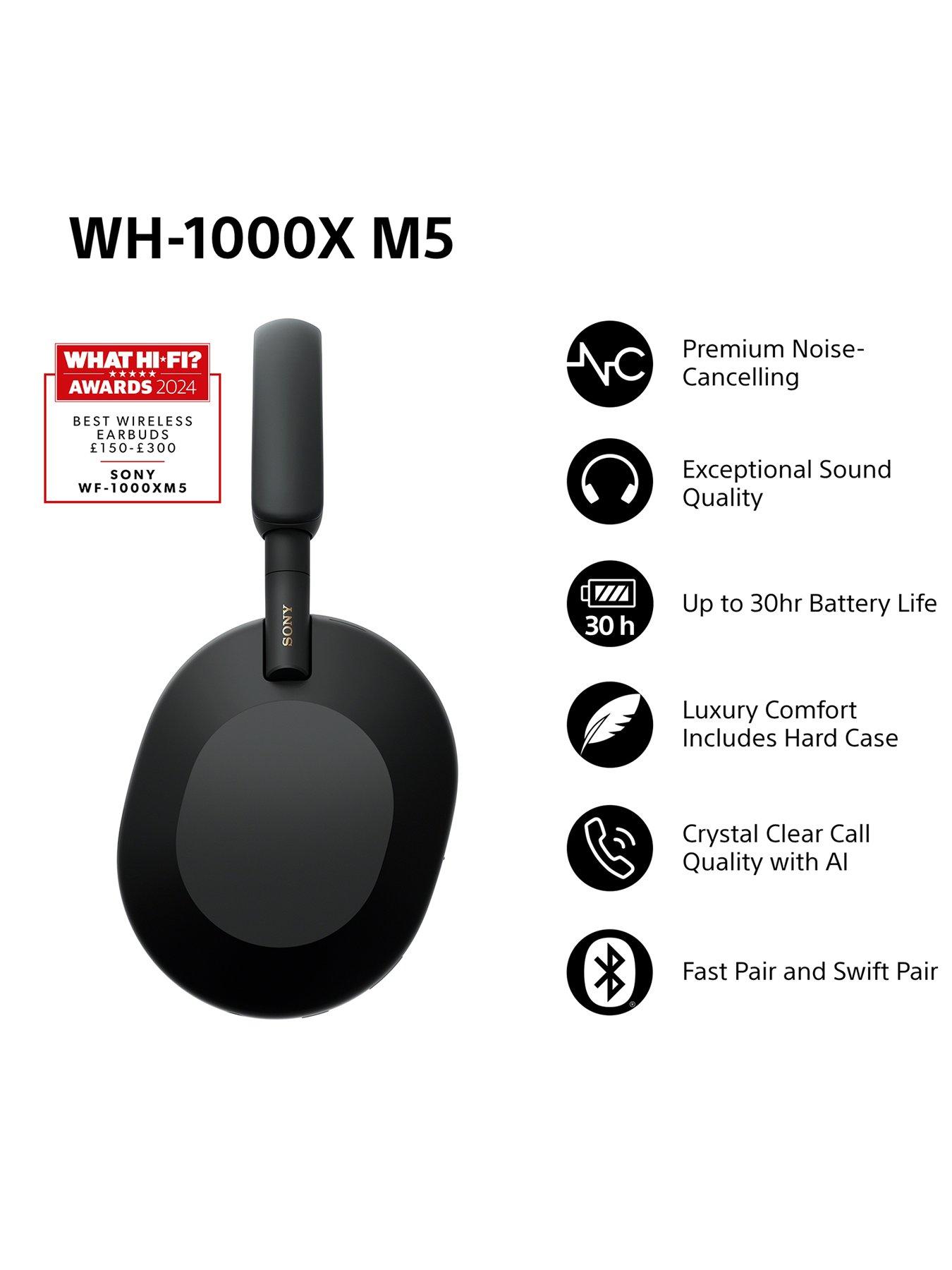 Image 2 of 7 of Sony WH-1000XM5 Noise-Cancelling Over-Ear Headphones - 30 hours battery life - Optimised for Alexa and Google Assistant with built-in mic