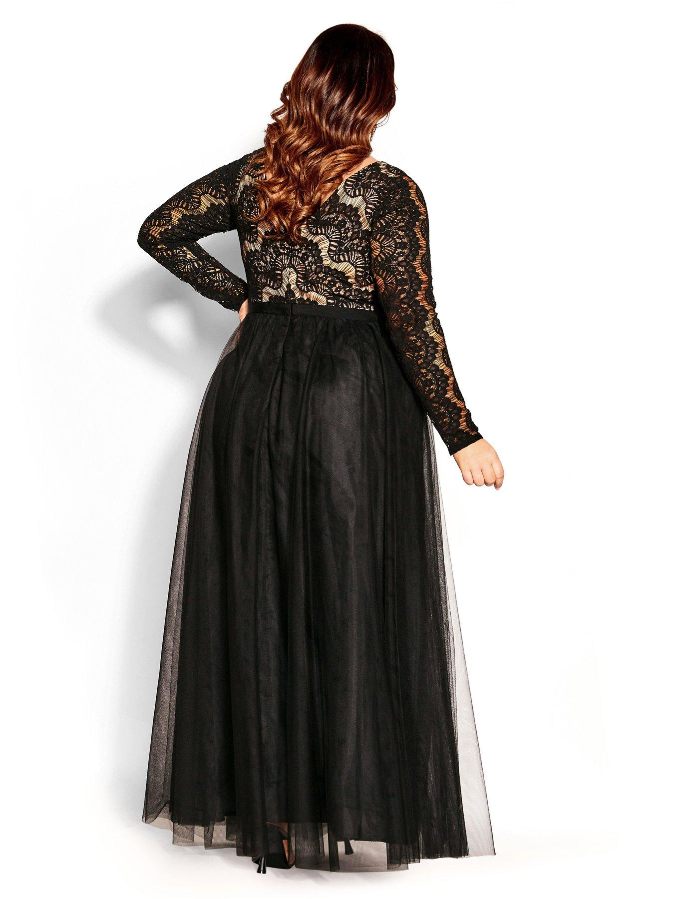 city chic rare beauty maxi dress City Chic Plus Size Rare Beauty Dress - Black
