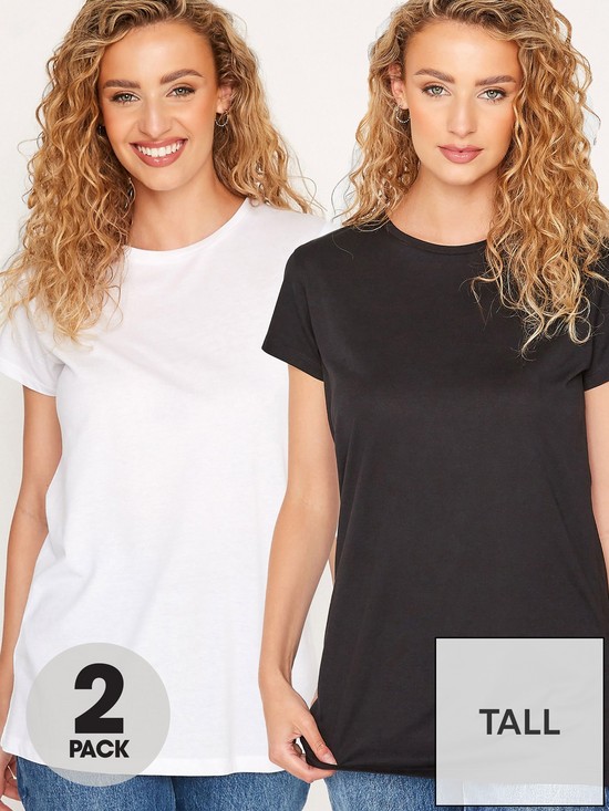 front image of long-tall-sally-2-pack-tee-black-and-white