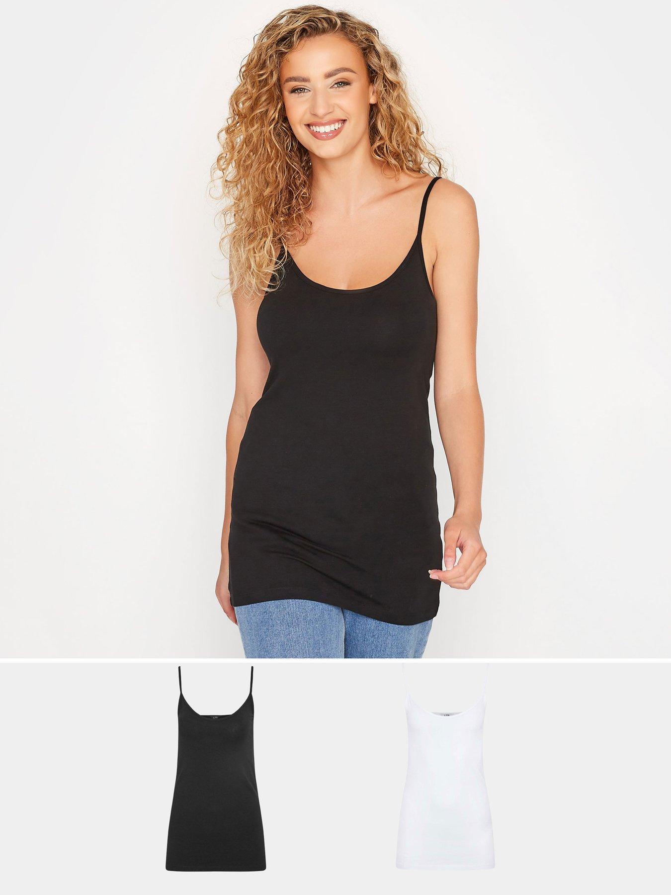 Tall Women's LTS 2 Pack Maternity Black & White Cami Vest Tops