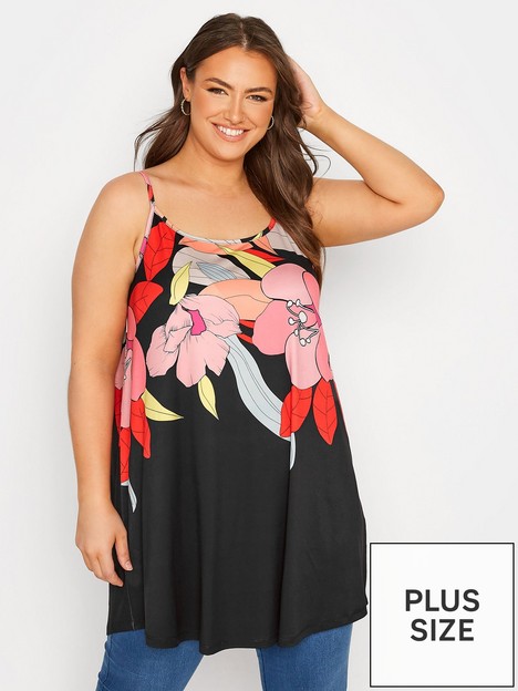 yours-tropical-print-tunic-top-black