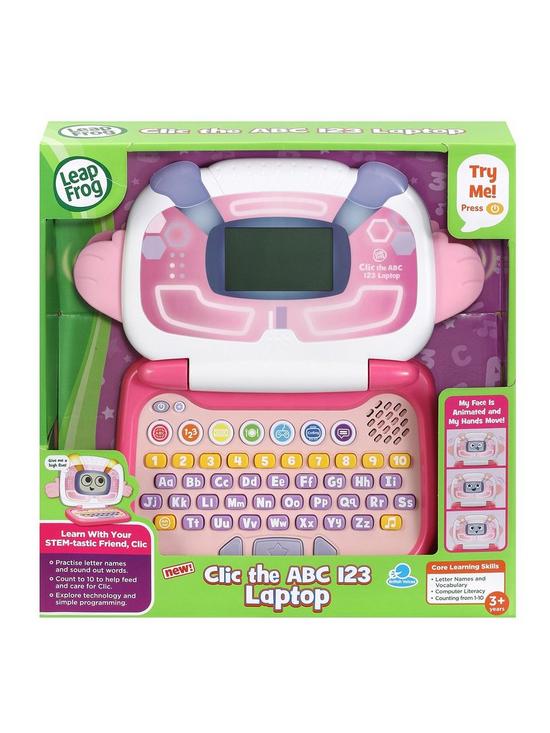 stillFront image of leapfrog-clic-the-abc-123-laptop-pink