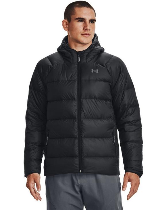 front image of under-armour-training-down-20-jacket-black